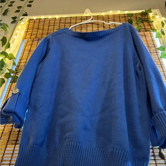 Karen Scott Purple Knit Sweater Silver Button Detail Women’s XL - Picture 7 of 11